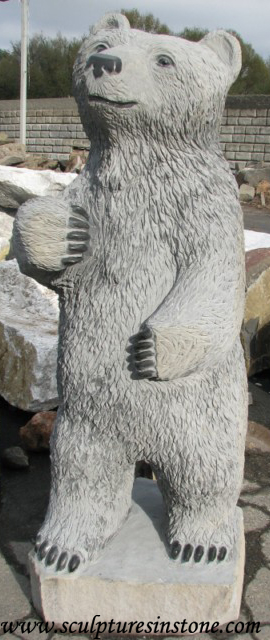 Stone Scultpture Standing Bear